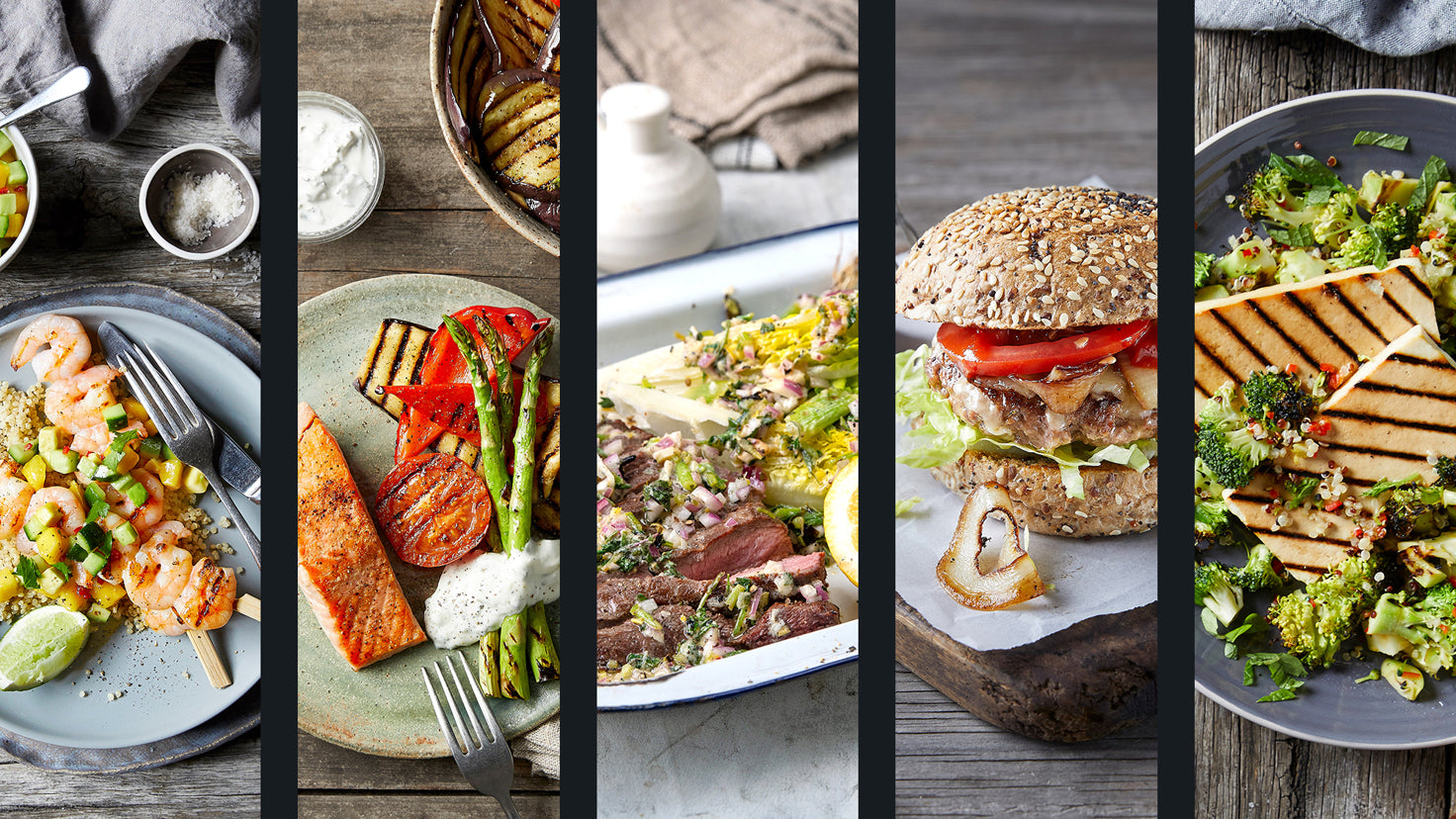A collection of healthy, satisfying recipes for your next grill or barbecue.