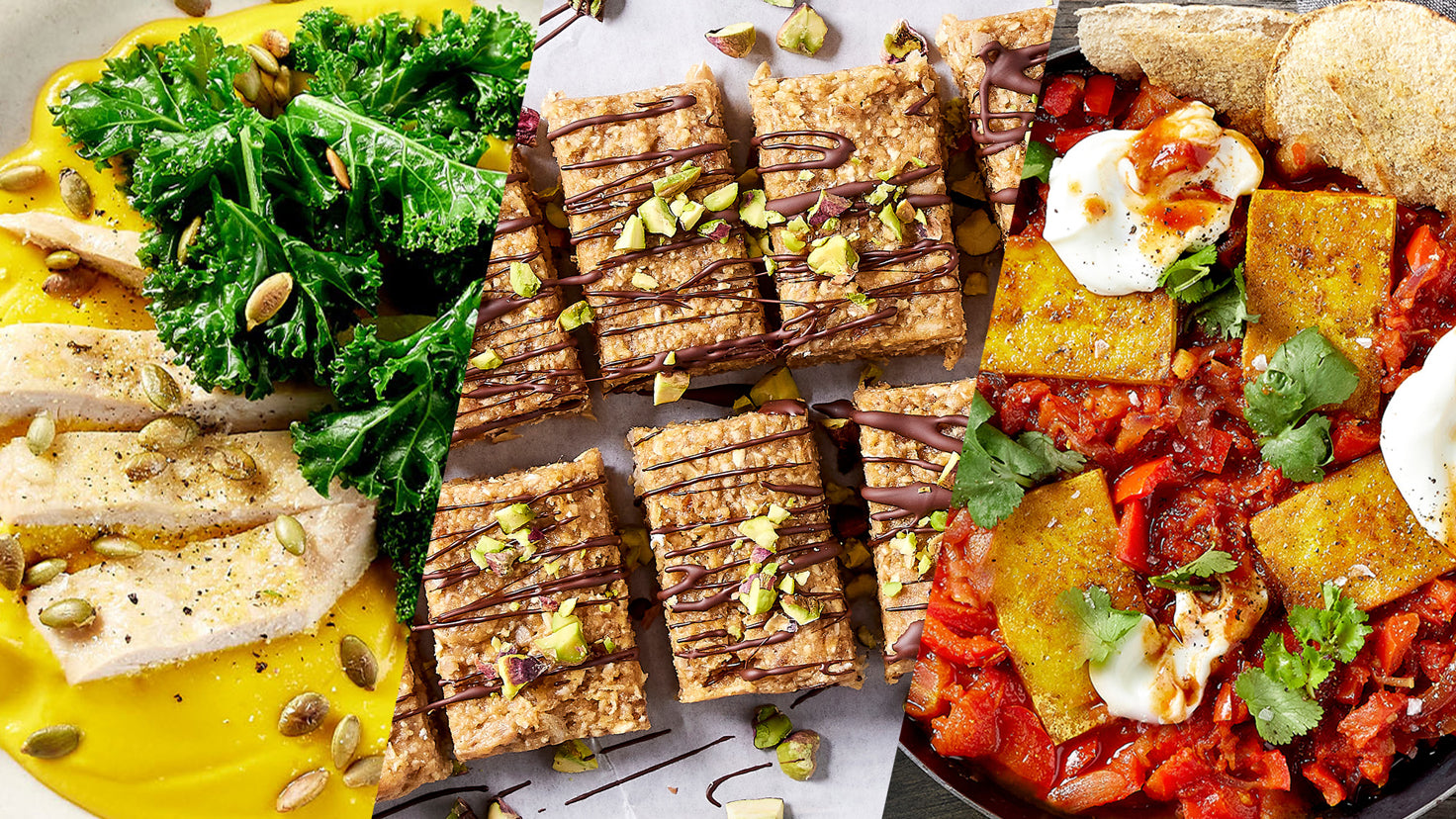 A triptych of three serotonin-boosting meals.