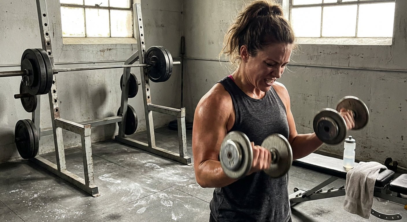 Free-Weight Arm Curls You Can Slip Between Leg Sets - Centr