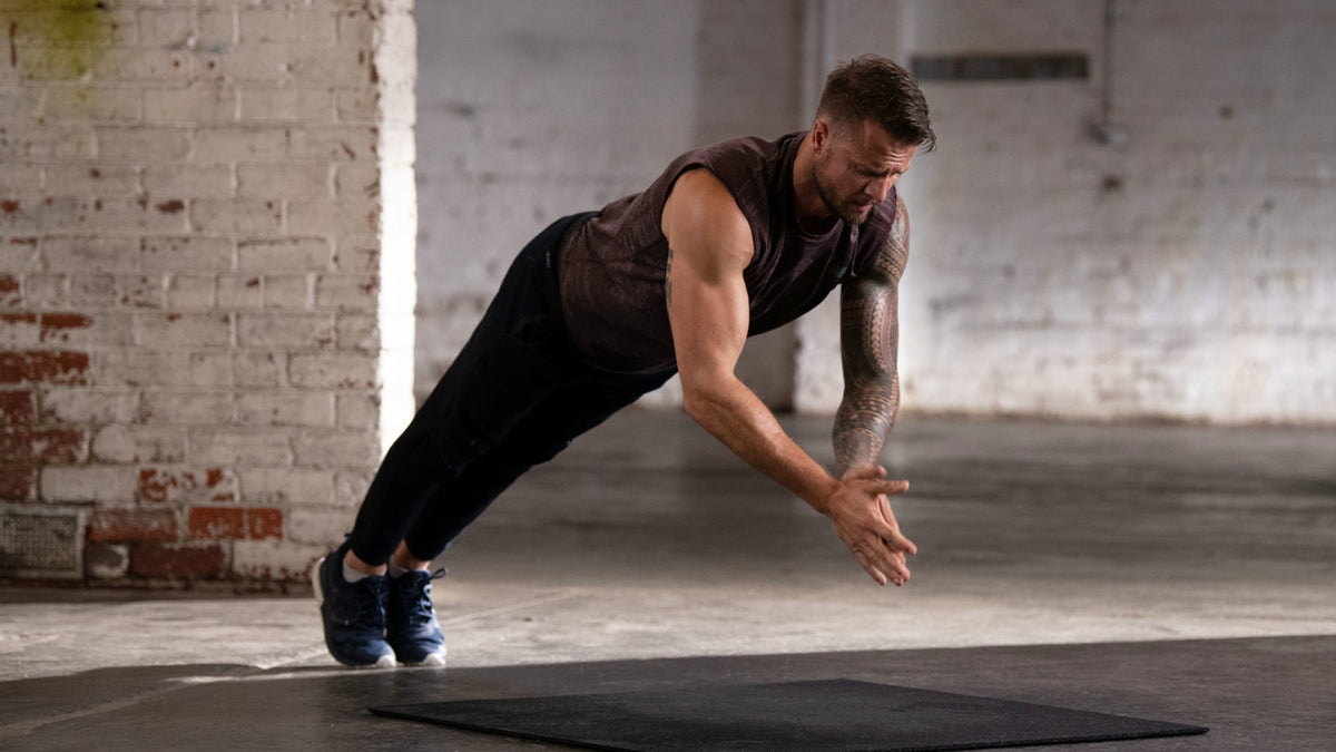 Bobby Holland Hanton performs a push-up with a clap.