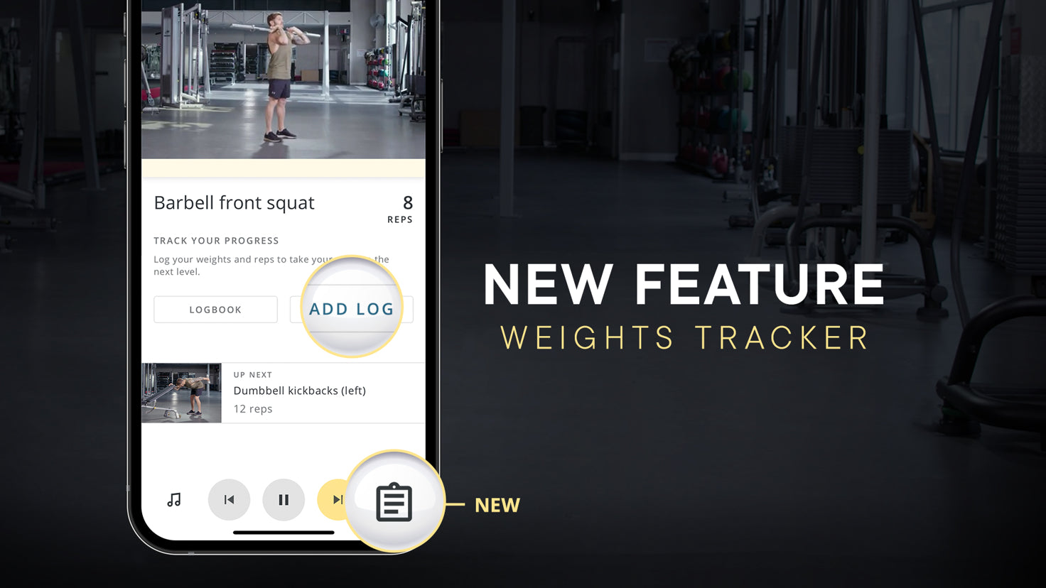 An infographic sthat shows how to use Centr's weight tracking feature.