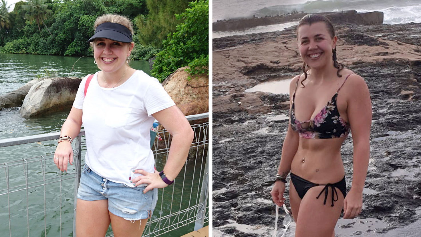 Before and after photos of Centr member La´coln Holenstein's fat loss and muscle growth.