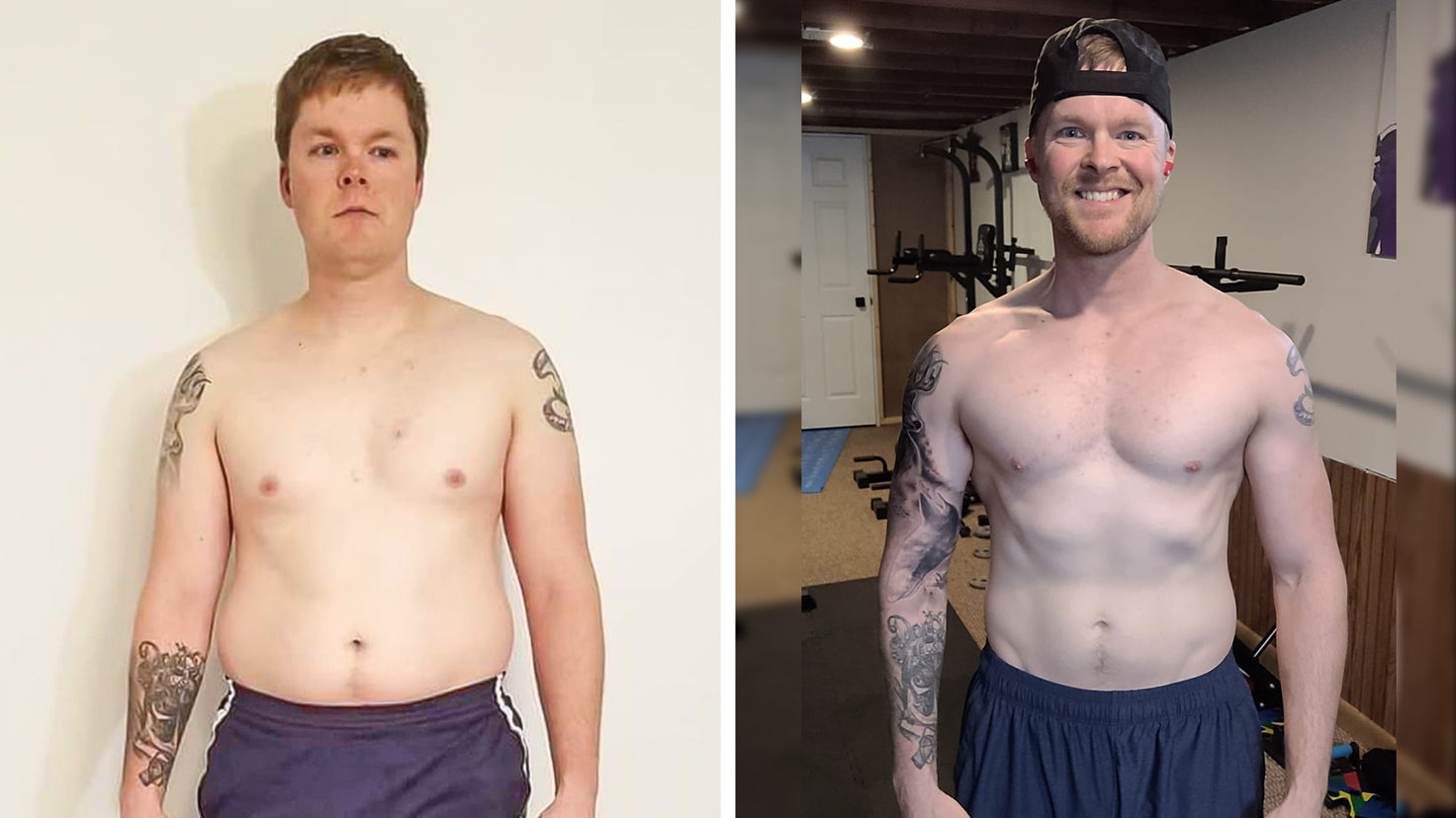 Centr member Mark Haverland’s before and after photos show he has lost body fat and gained muscle wi