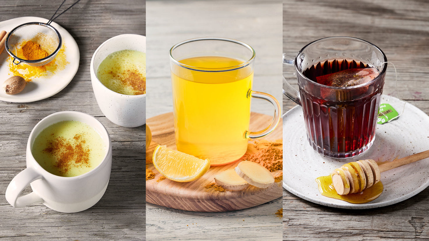 A triptych featuring three of Centr's drink recipes which are a good for pre-sleep.
