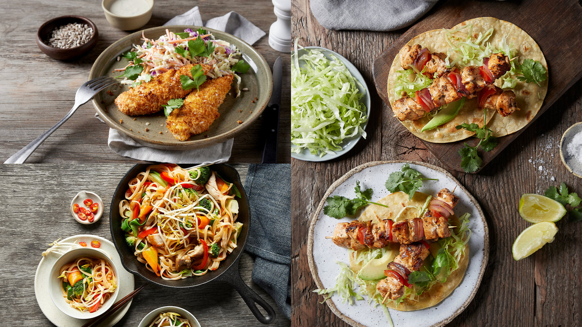 Two quick to prepare chicken dinners from the Centr menu.