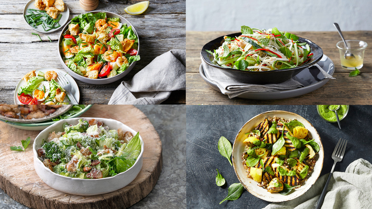 Four salads from the Centr meal plan.