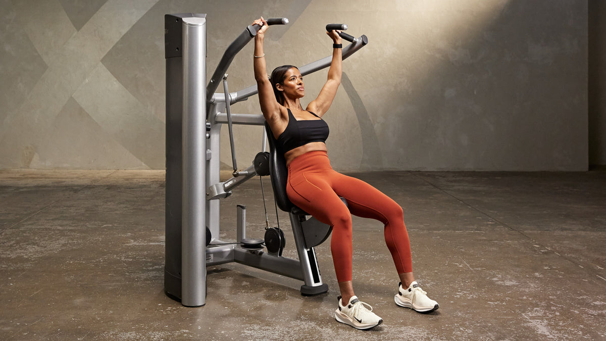 Tutorial: Seated machine shoulder press + pulse