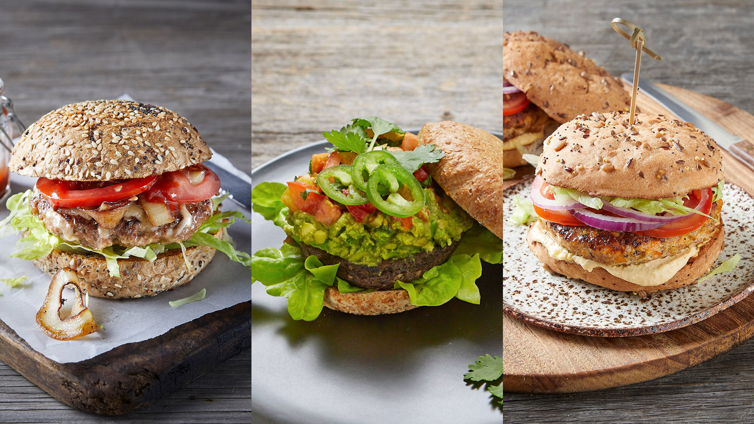 Turkey, beef and vegetarian burgers from the Centr meal plan.