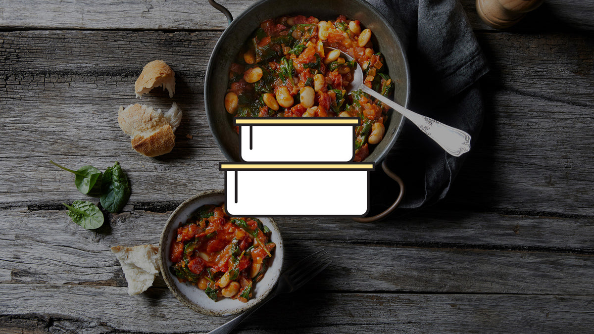 Last Night's Leftovers: Gigantes with Tomatoes & Spinach