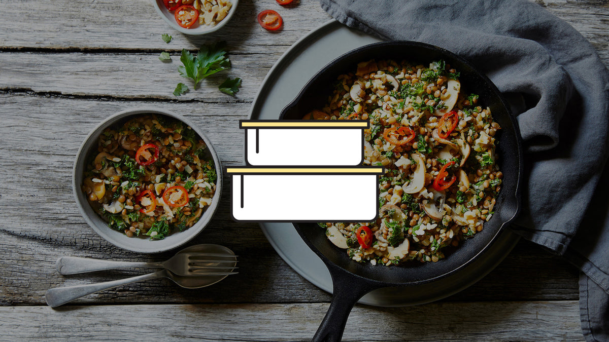Last Night's Leftovers: Lentil Fried Rice with Kale & Mushrooms