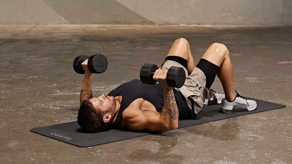 Tutorial: Dumbbell floor press + pulse