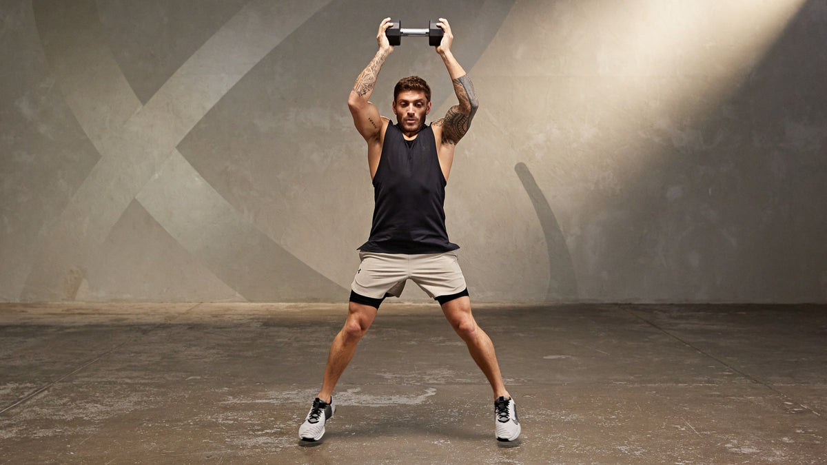 Tutorial: Dumbbell half jacks + press