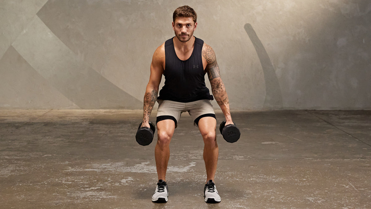 Tutorial: Dumbbell suitcase squat + pulse