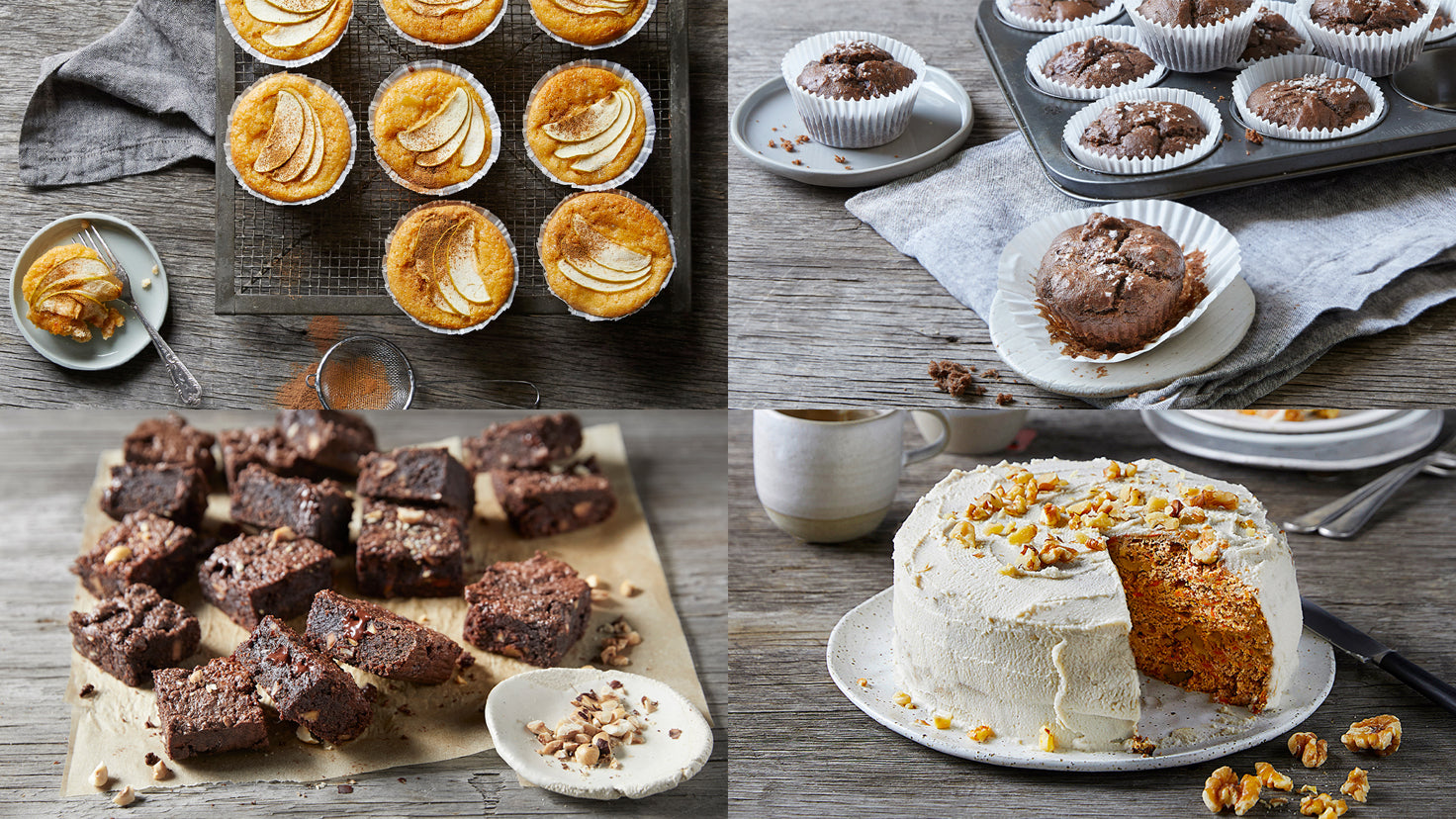 A selection of healthy, delicious cakes and muffins from the Centr app.